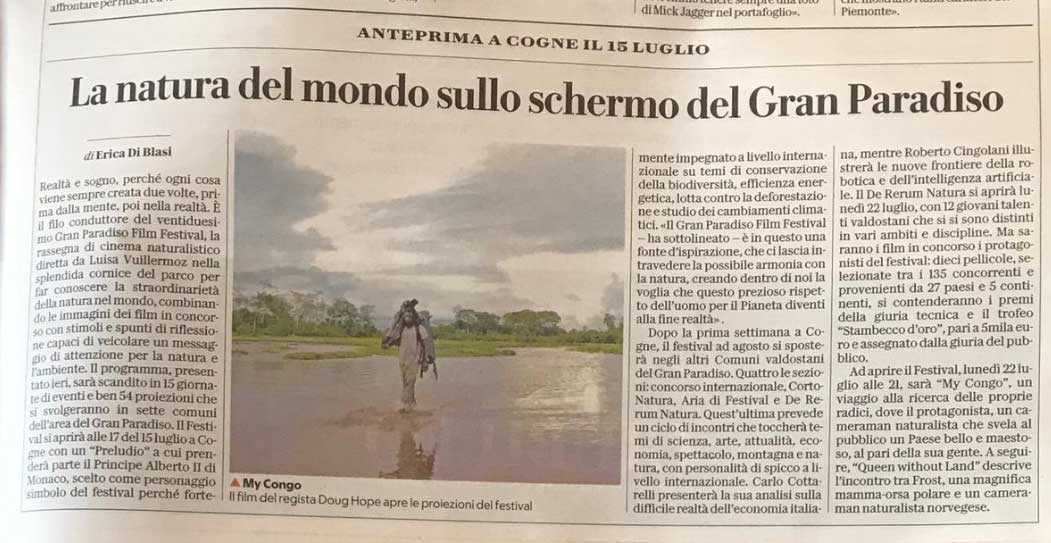 La natura del mondo sullo schermo del Gran Paradiso