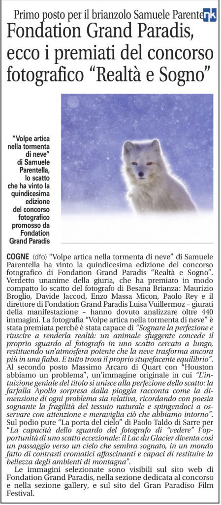Fondation Grand Paradis, ecco i premiati del concorso fotografico "Realtà e Sogno"
